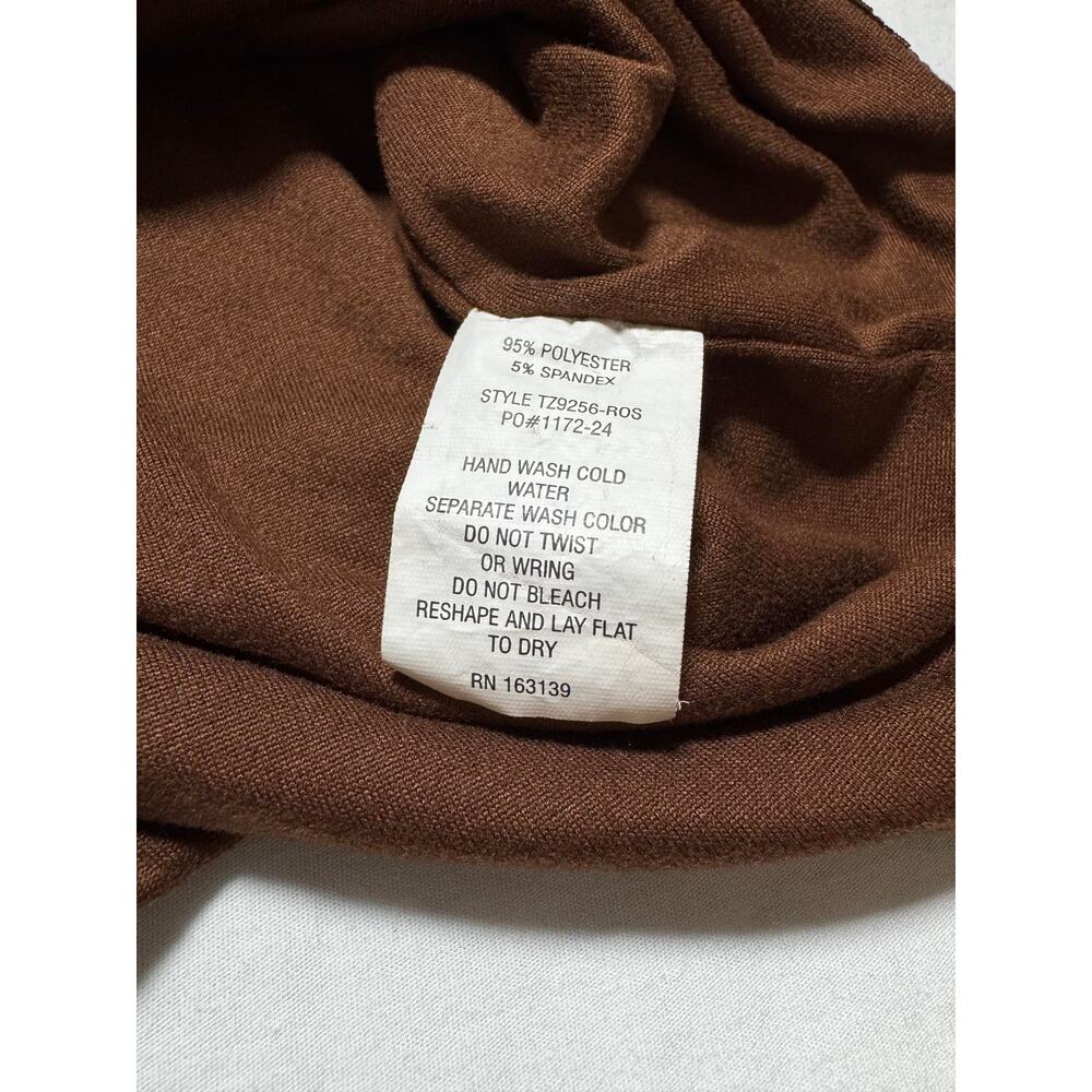 Frankee & Skylarr Brown Stretch Long Sleeve Fitted Top Small Scoop Neck - Picture 6 of 6